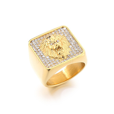 304 Stainless Steel Cubic Zirconia Finger Rings for Men FS-WG9BEFD-13-1