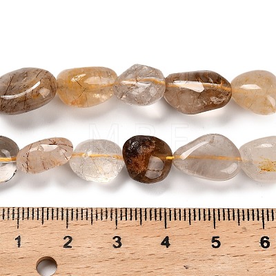 Natural Gold Rutilated Quartz Beads Strands G-P568-C09-01-1