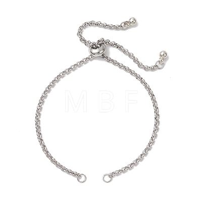 304 Stainless Steel Rolo Chain Slider Bracelet Making AJEW-JB01503-02-1