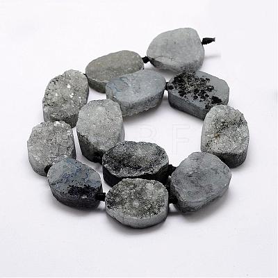 Natural & Dyed Druzy Agate Beads Strands G-A171-03G-1