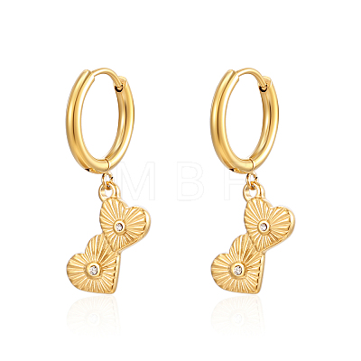 Stainless Steel Heart Dangle Earrings for Women MB0260-1-1