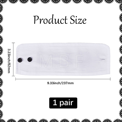 Removable Cotton Wrist Cuffs with Resin Button AJEW-WH20077-020A-1