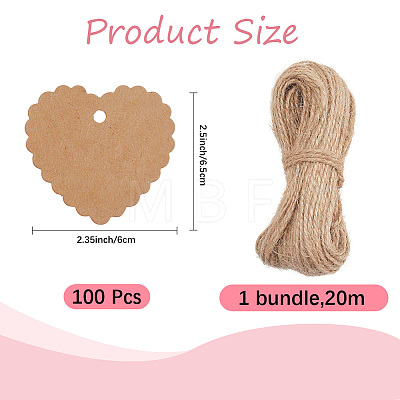 100Pcs Lace Edged Heart Paper Gift Tags CDIS-CP0001-01B-1