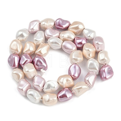 Electroplated Shell Pearl Beads Strands BSHE-H113-05D-1