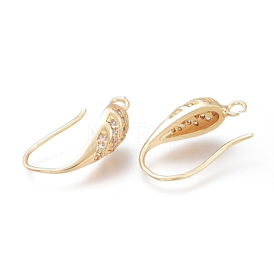 Brass Earring Hooks KK-H102-04G-1