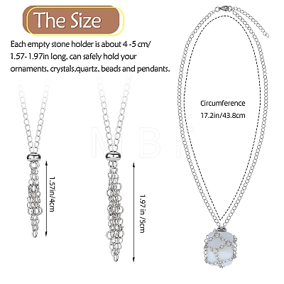 2Pcs 2 Style Brass Braided Macrame Pouch Empty Stone Holder for Pendant Necklaces Making NJEW-SZ0001-65P-1