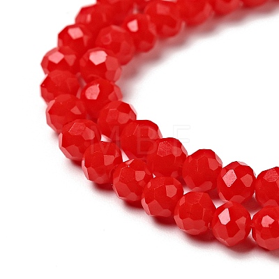 Opaque Solid Color Crystal Glass Rondelle Beads Strands EGLA-F049A-02-1