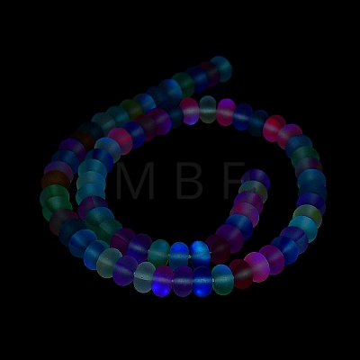 Frosted Transparent Glass Beads Strands FGLA-M002-01C-1