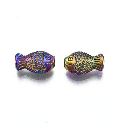 Rack Plating Rainbow Color Alloy Beads PALLOY-S180-344-1