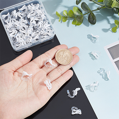 50Pcs Plastic Clip-on Earring Findings FIND-AR0002-71-1