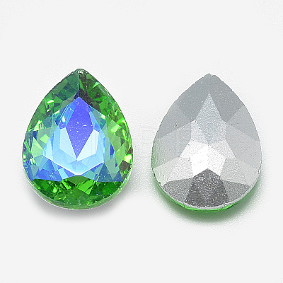 Pointed Back Glass Rhinestone Cabochons RGLA-T017-7x10mm-06-1