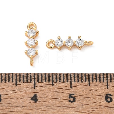 SHEGRACE Brass Pave Clear Cubic Zirconia Connector Charms XGRQ7H241-952G-1