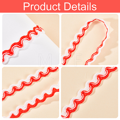 15.3~16M Polypropylene Fiber Wavy Fringe Trim Ribbon OCOR-GF0002-96A-1