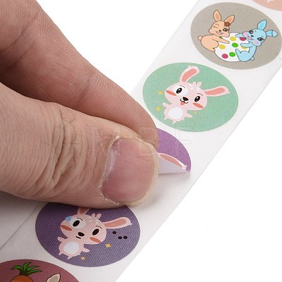 8 Patterns Easter Theme Self Adhesive Paper Sticker Rolls DIY-C060-03G-1
