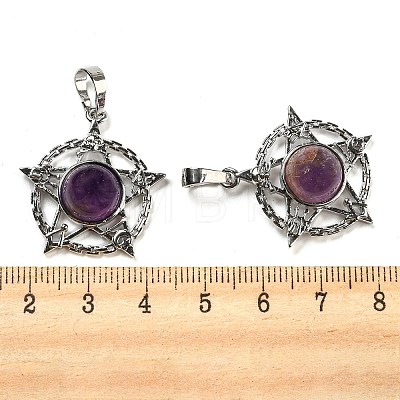 Natural Amethyst Pendants G-P517-01P-01-1