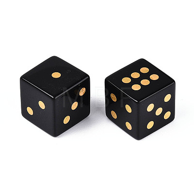 Natural Obsidian Carved Cube Dice T144-07F-1