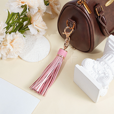 1Pc PU Leather Tassel Keychains KEYC-CL0001-51A-1