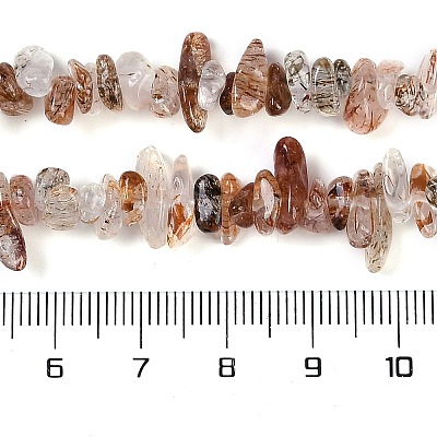 Natural Black Gold Rutilated Quartz Beads Strands X-G-G905-20-1