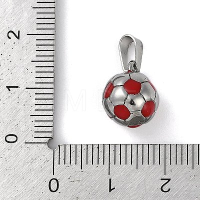 Trendy Necklace Findings 304 Stainless Steel FootBall/Soccer Ball Pendants STAS-L012-B01P-04-1