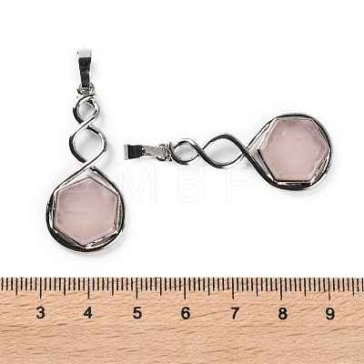 Natural Rose Quartz Pendants G-F777-05P-08-1