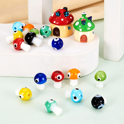 Craftdady 32Pcs 8 Colors Handmade Evil Eye Lampwork Beads LAMP-CD0001-20-1