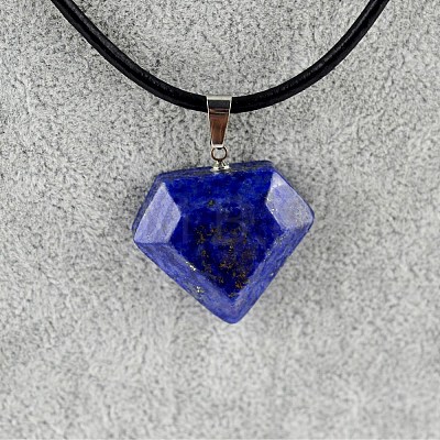 Dyed Natural Lapis Lazuli Faceted Pendants PW-WGFB581-05-1