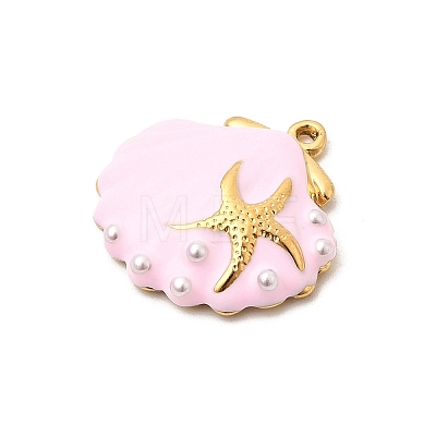 304 Stainless Steel Enamel Pendants STAS-P431-35B-G-1