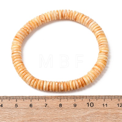 Natural Amber Beaded Stretch Bracelets for Women Men BJEW-D462-02A-1