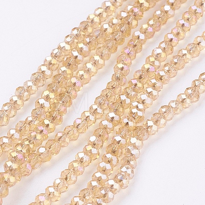 Electroplate Glass Beads Strands EGLA-R048-2mm-35-1