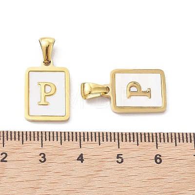 Ion Plating(IP) 304 Stainless Steel Pave Shell Pendants X-STAS-G327-01G-P-1