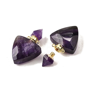 Natural Amethyst Perfume Bottle Pendants G-L623-10G-02-1