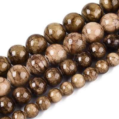 Natural Persian Jade Beads Strands G-A255-A02-01E-1