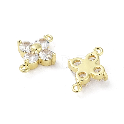 Rack Plating Brass Pave Cubic Zirconia Connector Charms KK-H474-20G-02-1