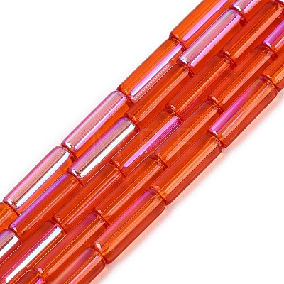Electroplate Transparent Glass Beads Strands EGLA-Q132-02A-E02-1