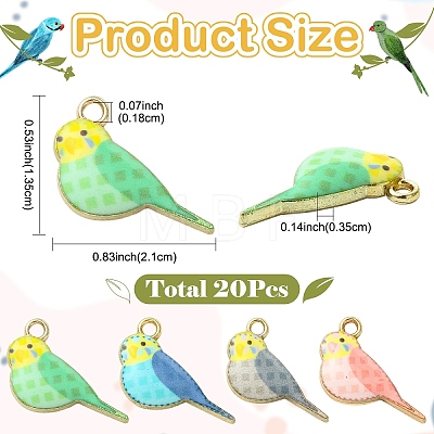 20Pcs 4 Colors Alloy Pendants ENAM-YW0009-44-1