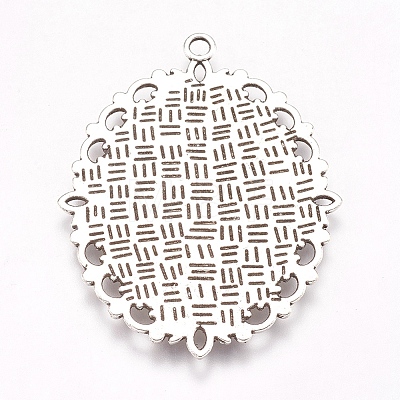 Tibetan Style Oval Pendant Cabochon Settings LS-TIBE-473-AS-NR-1
