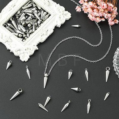 60Pcs 6 Styles 201/304 Stainless Steel Pendants STAS-CJ0002-93-1