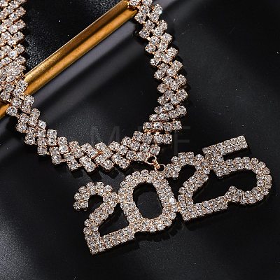 Brass Full Crystal Rhinestone 2025 Pendant Necklaces for Women NJEW-Q005-01G-1