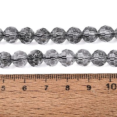 Crackle Transparent Glass Beads Strands GLAA-N068-06A-01-1