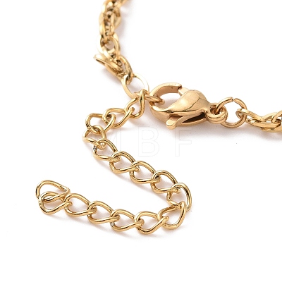 PVD Vacuum Plating 304 Stainless Steel Rope Chain Bracelet for Men Women BJEW-E031-12G-02-1