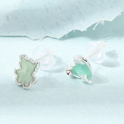 Alloy Enamel Stud Earrings for Women AL-CBA004A-03S-1