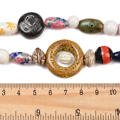Mixed Style Handmade Porcelain Beads Strands PORC-P038-02M-1