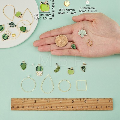 SUNNYCLUE DIY Green Earring Making Kits DIY-SC0014-12G-1
