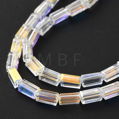 Electroplate Transparent Glass Beads Strands EGLA-H106-01A-AB01-1