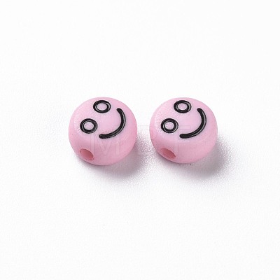 Opaque Pearl Pink Acrylic Beads MACR-N008-42-C03-1