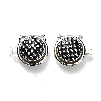 Cat Head Shape Alloy Enamel Adjustable Jean Button Pins MRMJ-P021-01P-1