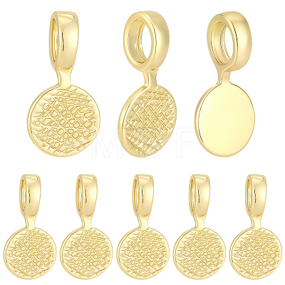 8Pcs Brass Glue-on Flat Pad Bails KK-BBC0028-05G-1