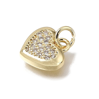 Brass Micro Pave Clear Cubic Zirconia Charms CU-L001-19G-07-1