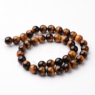 Round Natural Tiger Eye Bead Strands G-J346-13-10mm-1