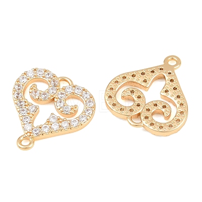 Brass Micro Pave Clear Cubic Zirconia Connector Charms CU-CBA7BFE-03H-G-1